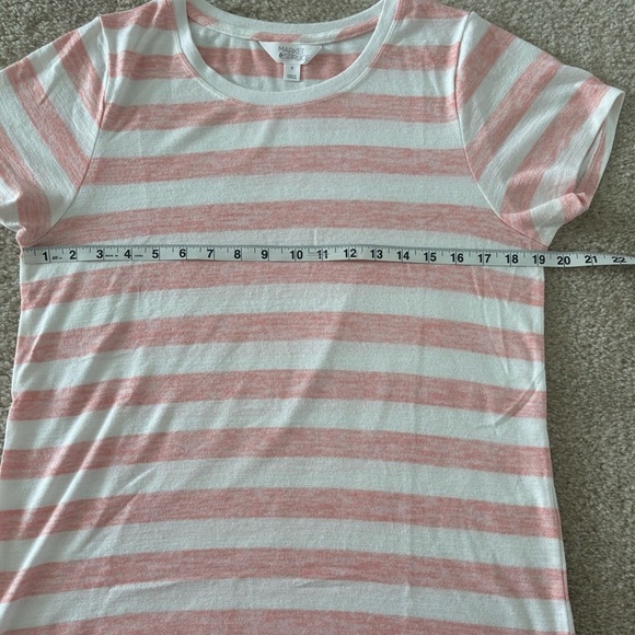 Market & Spruce Pink and White Striped Tee - Picture 7 of 8